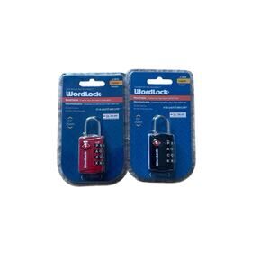 2 WordLock TSA-approved resettable combination luggage locks.